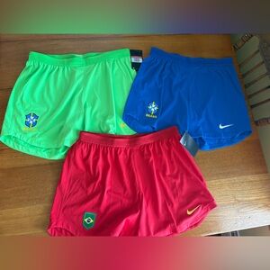Nike Womens Brazil Soccer Shorts - Red, Green, Blue